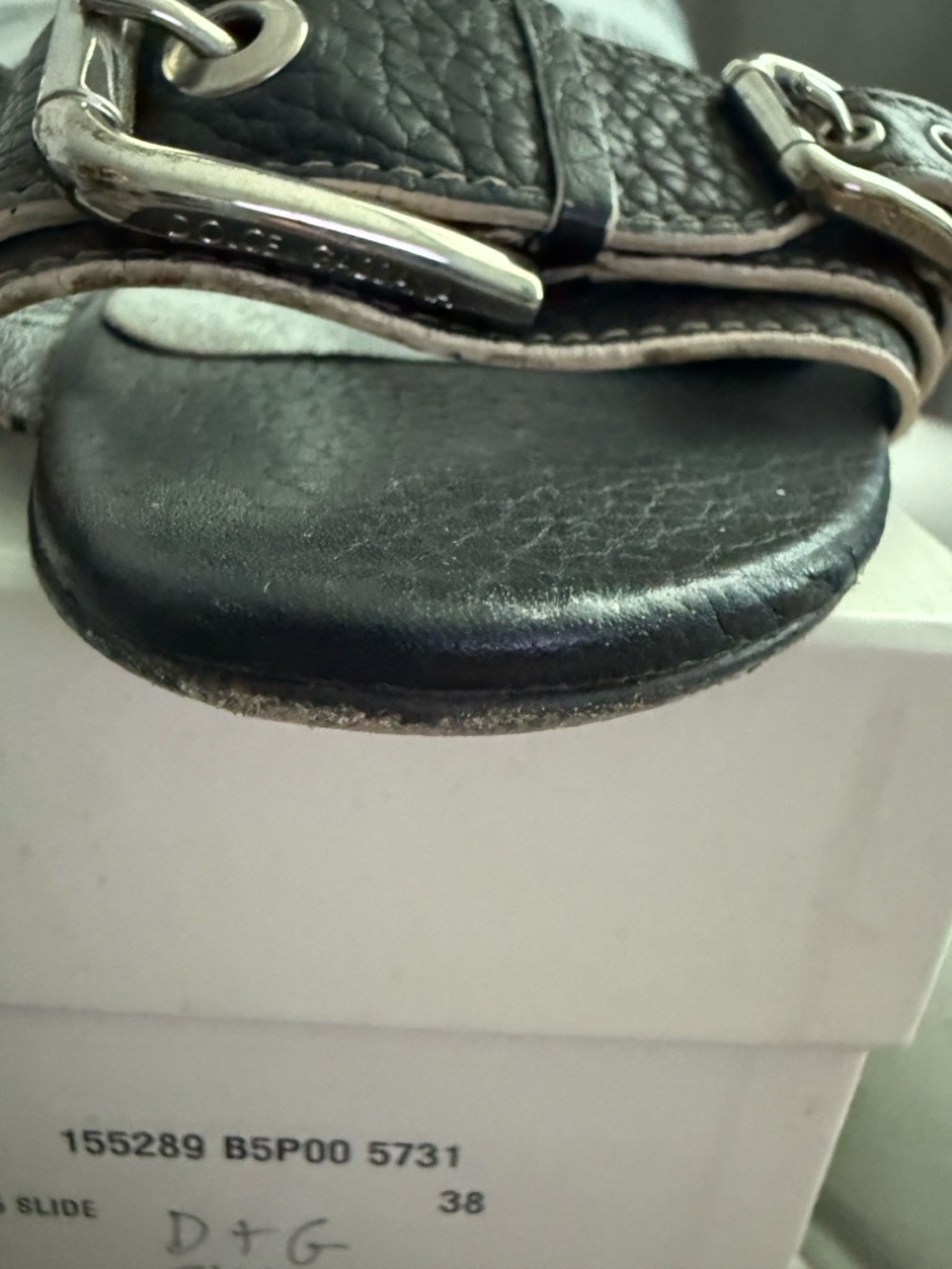 Dolce & Gabbana Black Leather Buckle Mules - Picture 7 of 11